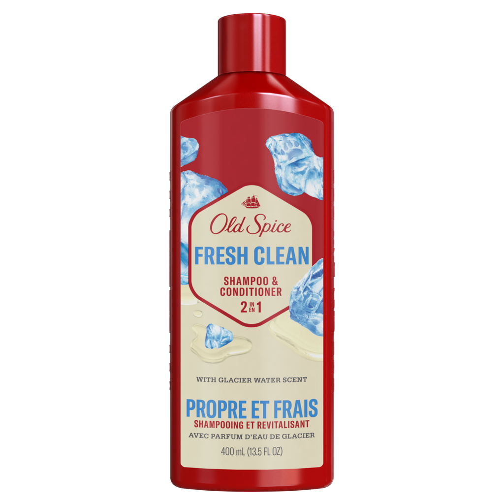 Old Spice Fresh Clean Shampoo And Conditioner 2-in-1 For Men Healthier Fuller More Moisturized Looking Hair - 13.5oz/6pk