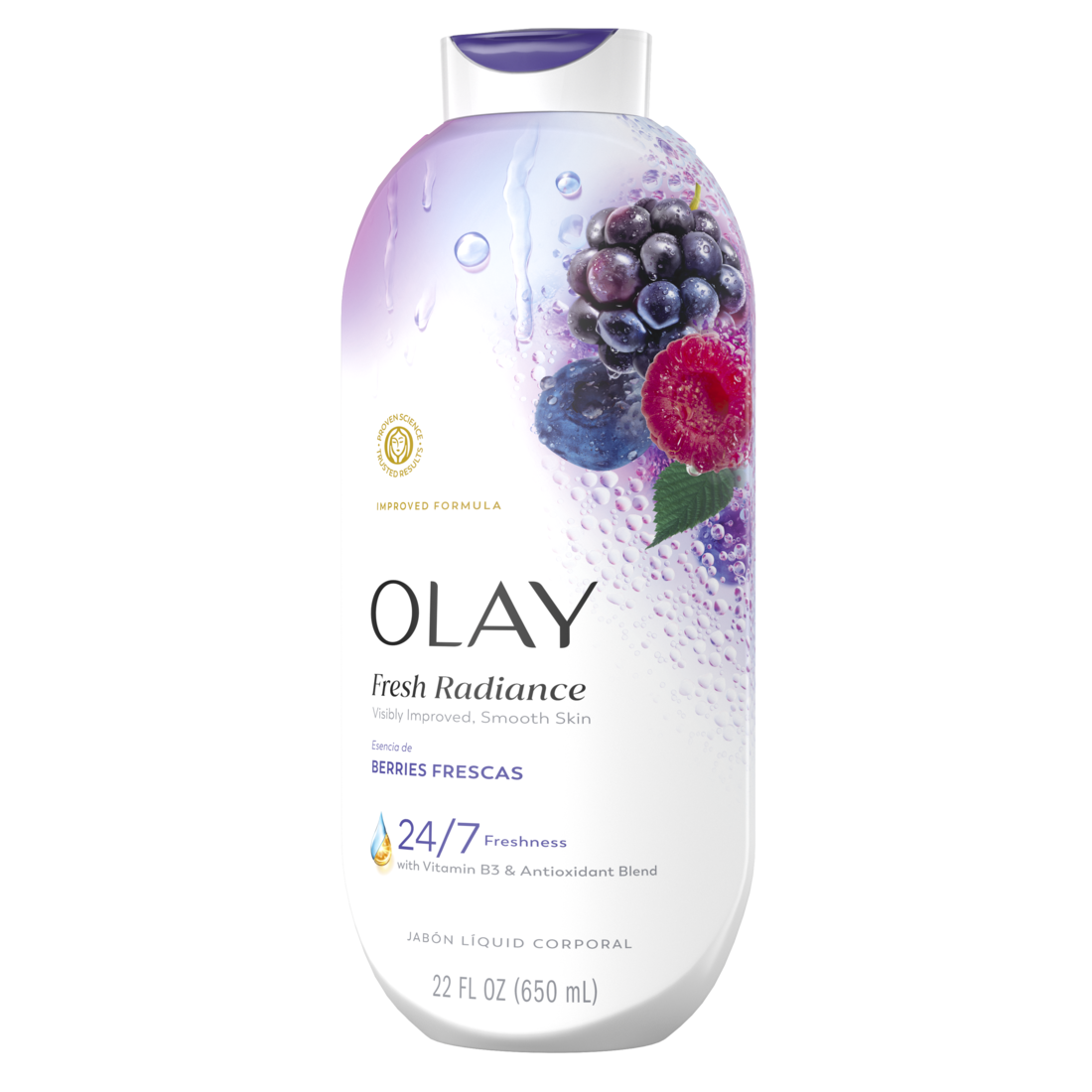 Olay Fresh Radiance Body Wash With Essence Of Berries Frescas Vitamin B3 And Antioxidant Blend - 22oz/4pk