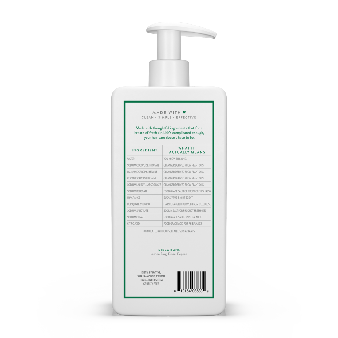 Native Eucalyptus & Mint Scalp Detox 2-In-1 - 16.5oz/6pk