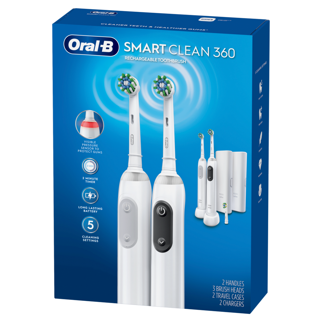 Oral-B Smart Clean 360 Rechargeable Toothbrush 2 Count - 1set/120pk