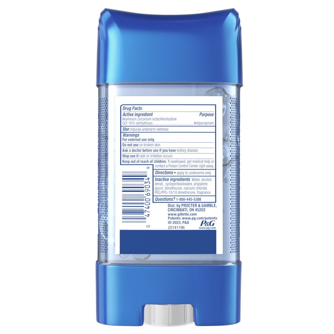 Gillette Clear Gel Antiperspirant And Deodorant For Men Tropical Breeze Scent - 3.8oz/12pk