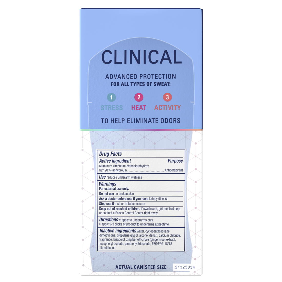 Secret Clinical Antiperspirant Deodorant For Women 100Hr Sweat & Odor Protection Pro-Hyaluronic Acid Clear Gel Clean Berry - 2.6oz/12pk