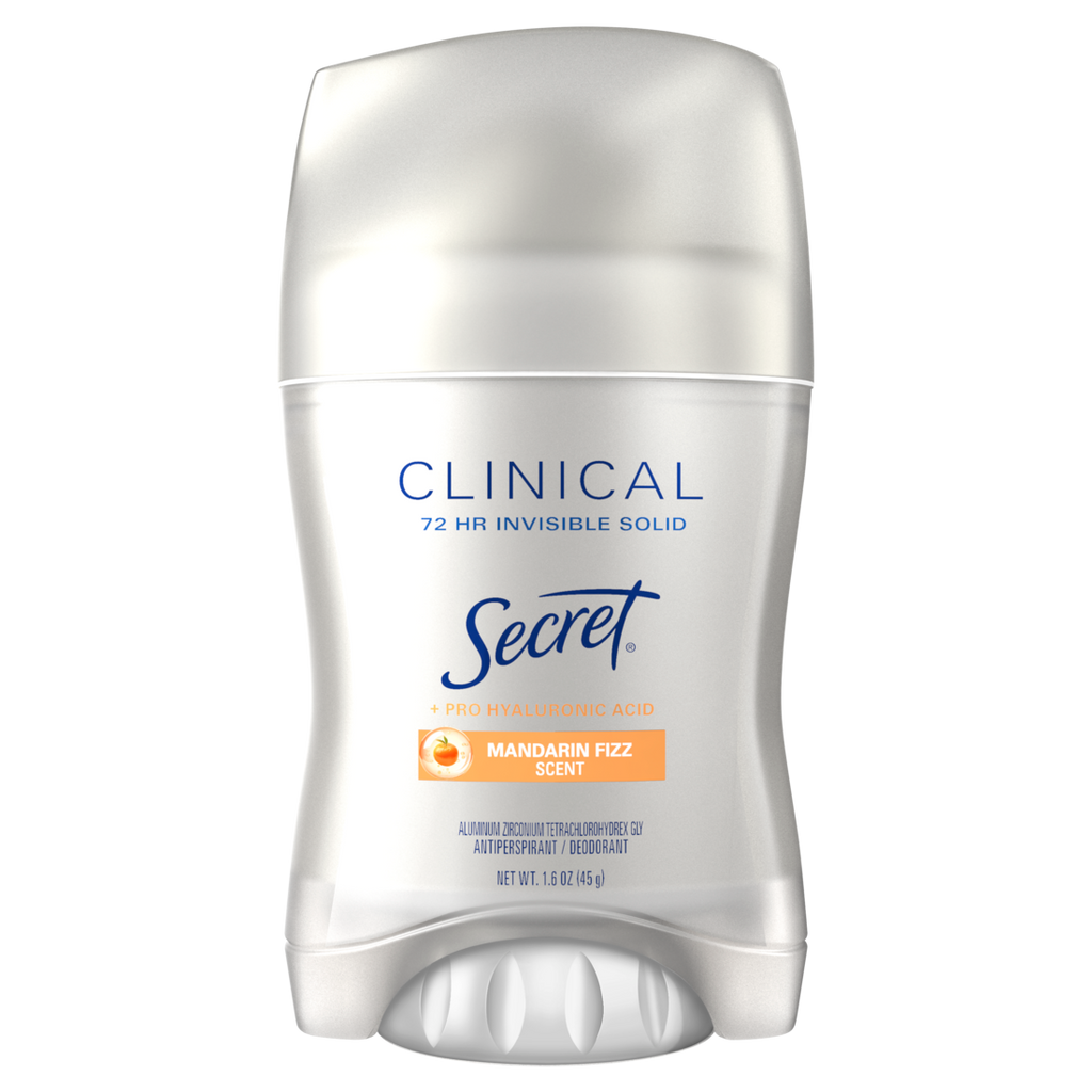 Secret Clinical Strength Antiperspirant And Deodorant For Women Invisible Solid Mandarin Fizz - 1.6oz/12pk