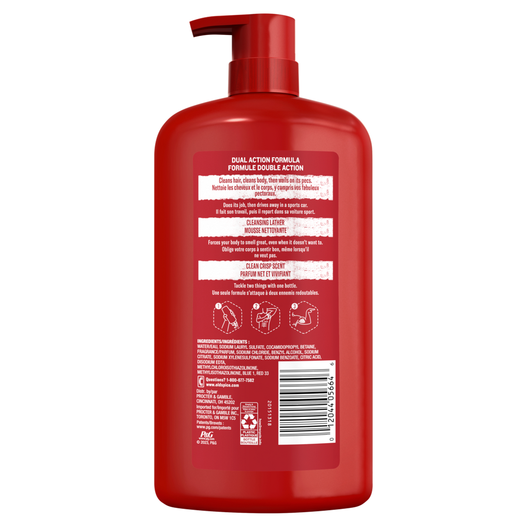 Old Spice High Endurance Hair & Body Wash For Men Crisp Scent - 33.4oz/4pk