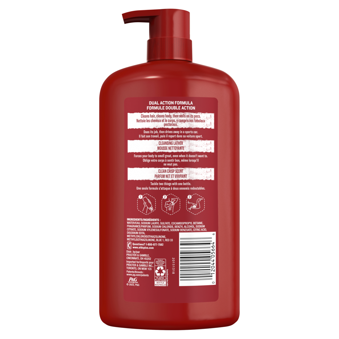 Old Spice High Endurance Hair & Body Wash For Men Crisp Scent - 33.4oz/4pk