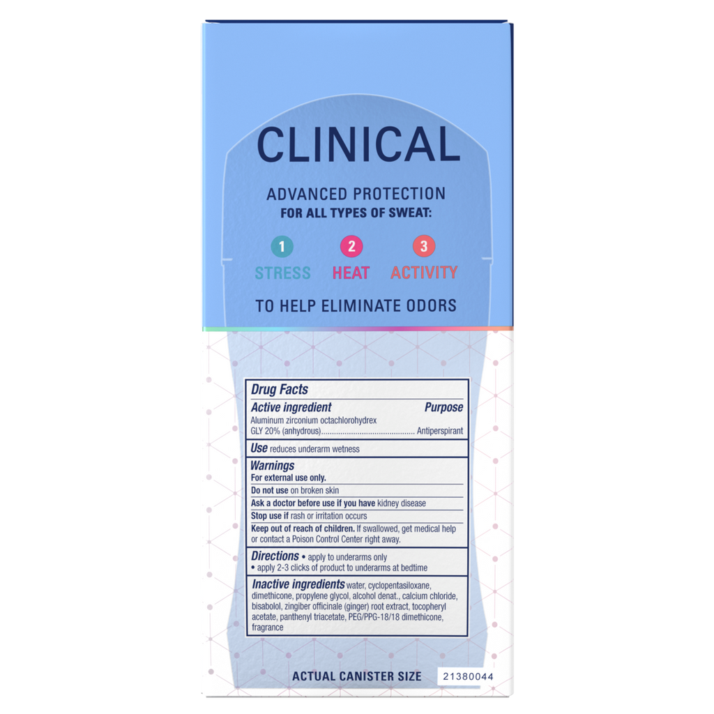 Secret Clinical Antiperspirant Deodorant For Women 100Hr Sweat & Odor Protection Pro-Hyaluronic Acid Clear Gel Completely Clean - 2.6oz/12pk