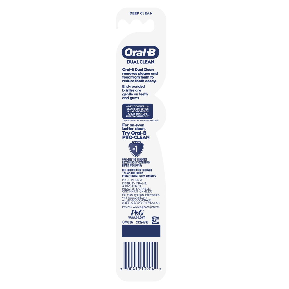 Oral-B Toothbrush Dual Clean Medium - 1ct/72pk