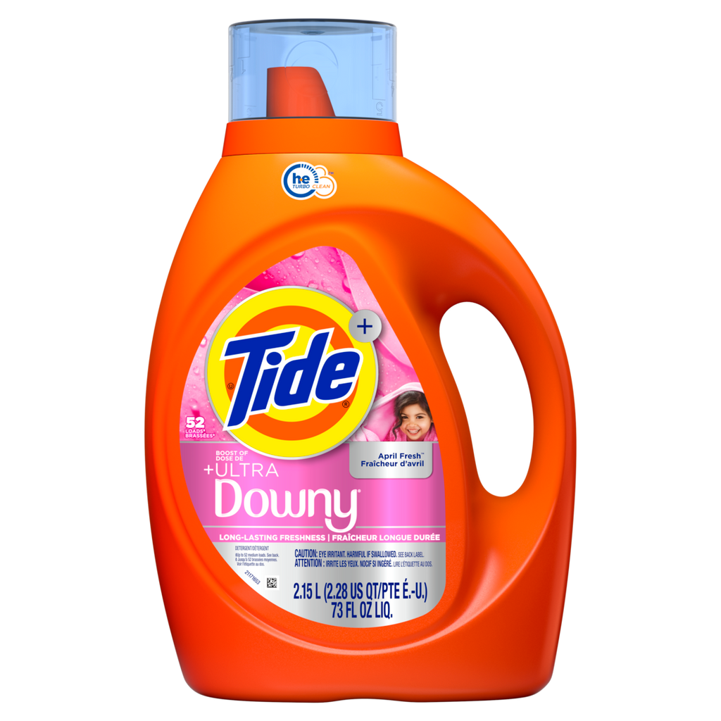 Tide Plus Boost Of Ultra Downy Liquid Laundry Detergent April Fresh Scent 52 Loads Laundry Detergent Liquid With Long-Lasting Freshness - 73oz/4pk