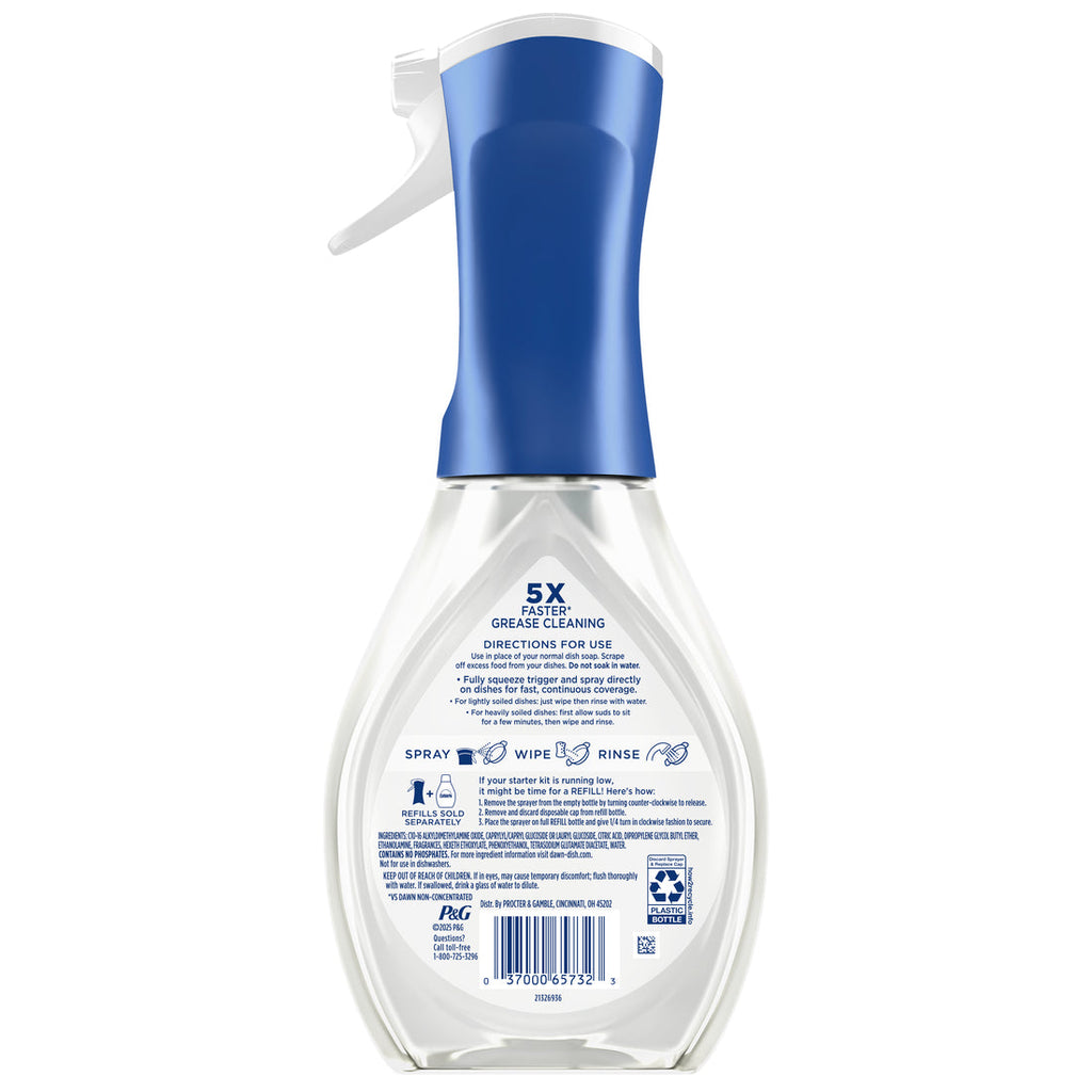 Dawn Powerwash Free & Clear Spray Dish Soap Dishwashing Liquid Light Pear 1 Starter Kit - 16oz/6pk