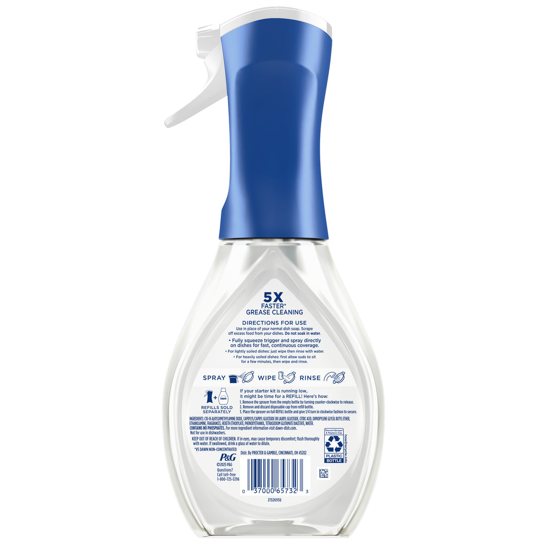 Dawn Powerwash Free & Clear Spray Dish Soap Dishwashing Liquid Light Pear 1 Starter Kit - 16oz/6pk