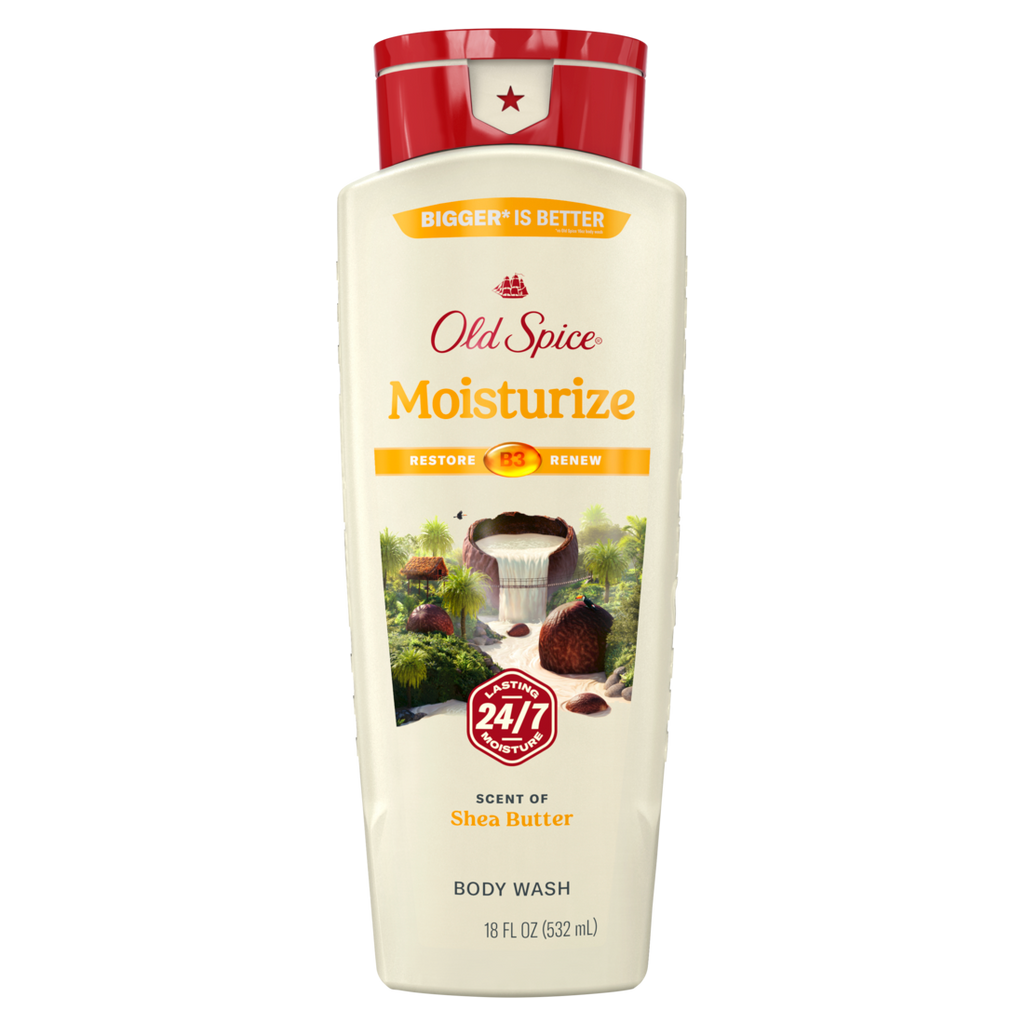 Old Spice Men's Body Wash Moisturize With Shea Butter 24/7 Moisturization - 18oz/4pk