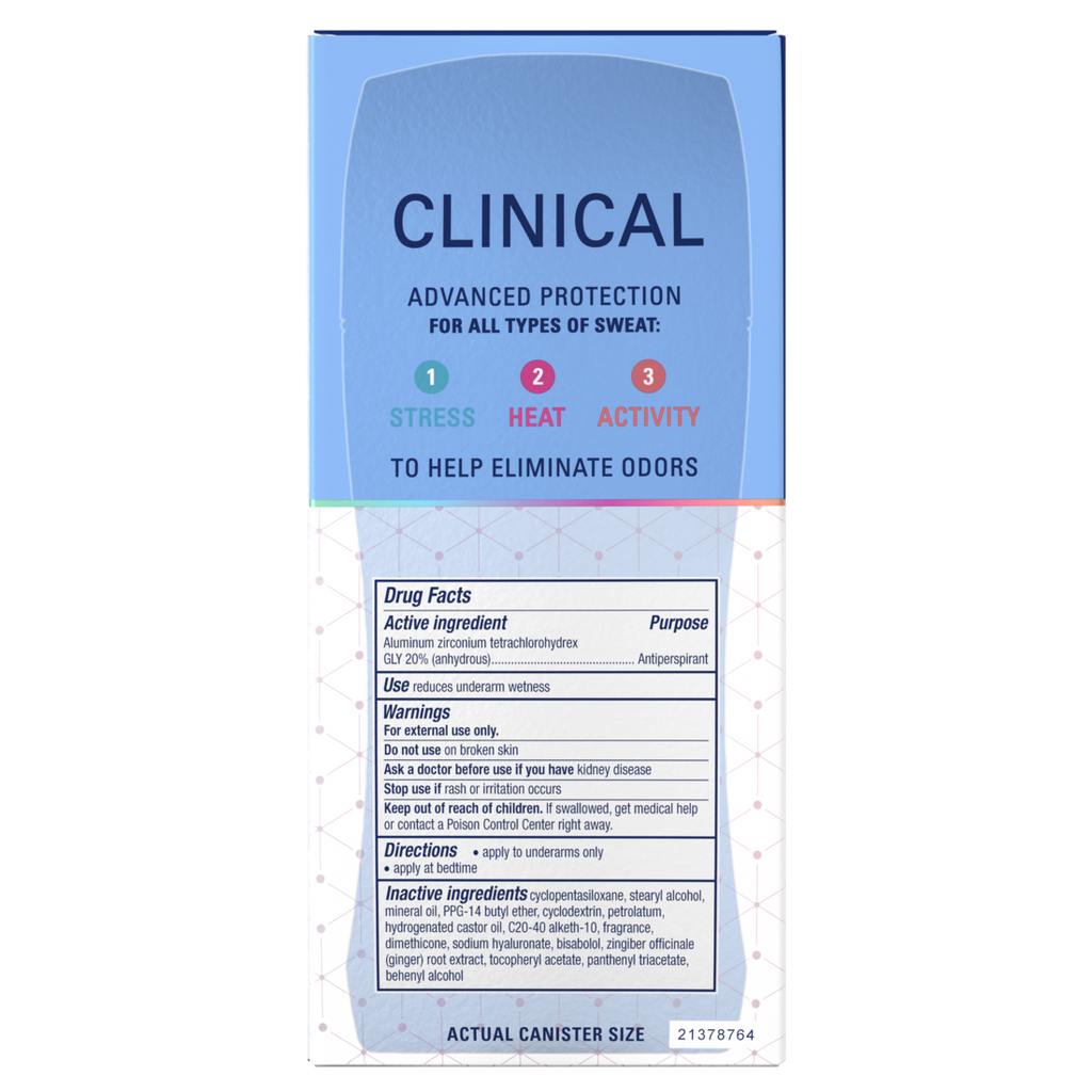 Secret Clinical Antiperspirant Deodorant For Women 100Hr Sweat & Odor Protection Hyaluronic Acid Invisible Solid Clean Lavender - 2.6oz/12pk