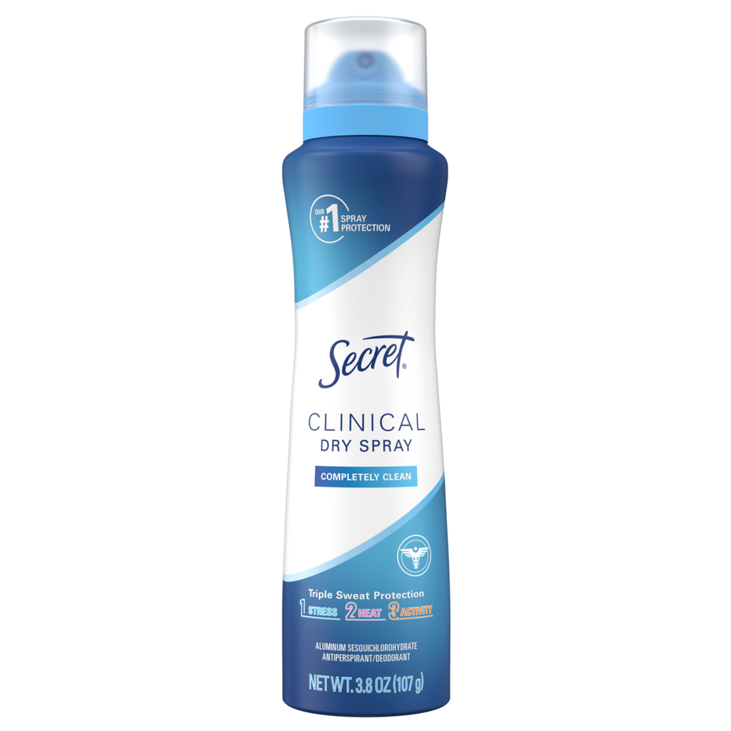 Secret Clinical Strength Dry Spray Antiperspirant & Deodorant For Women Completley Clean Scent - 3.8oz/12pk