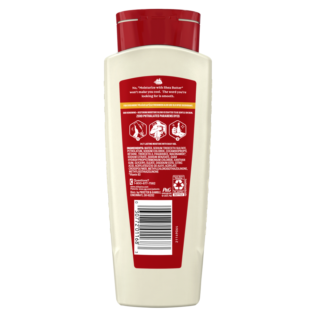 Old Spice Men's Body Wash Moisturize With Shea Butter 24/7 Moisturization - 18oz/4pk