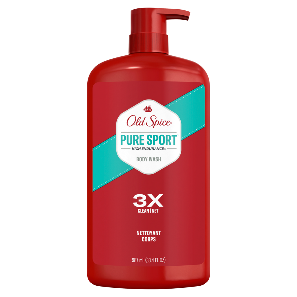 Old Spice High Endurance Body Wash For Men 24/7 Shower Fresh Refreshing Lather Legendary Scent  Pure Sport Plus - 33.4oz/4pk