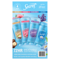 Secret Fresh Invisible Solid Antiperspirant And Deodorant For Women Lavender Waterlily Rose & Coco Butter Scent 4-Pack - (4x2.6)oz/90pk