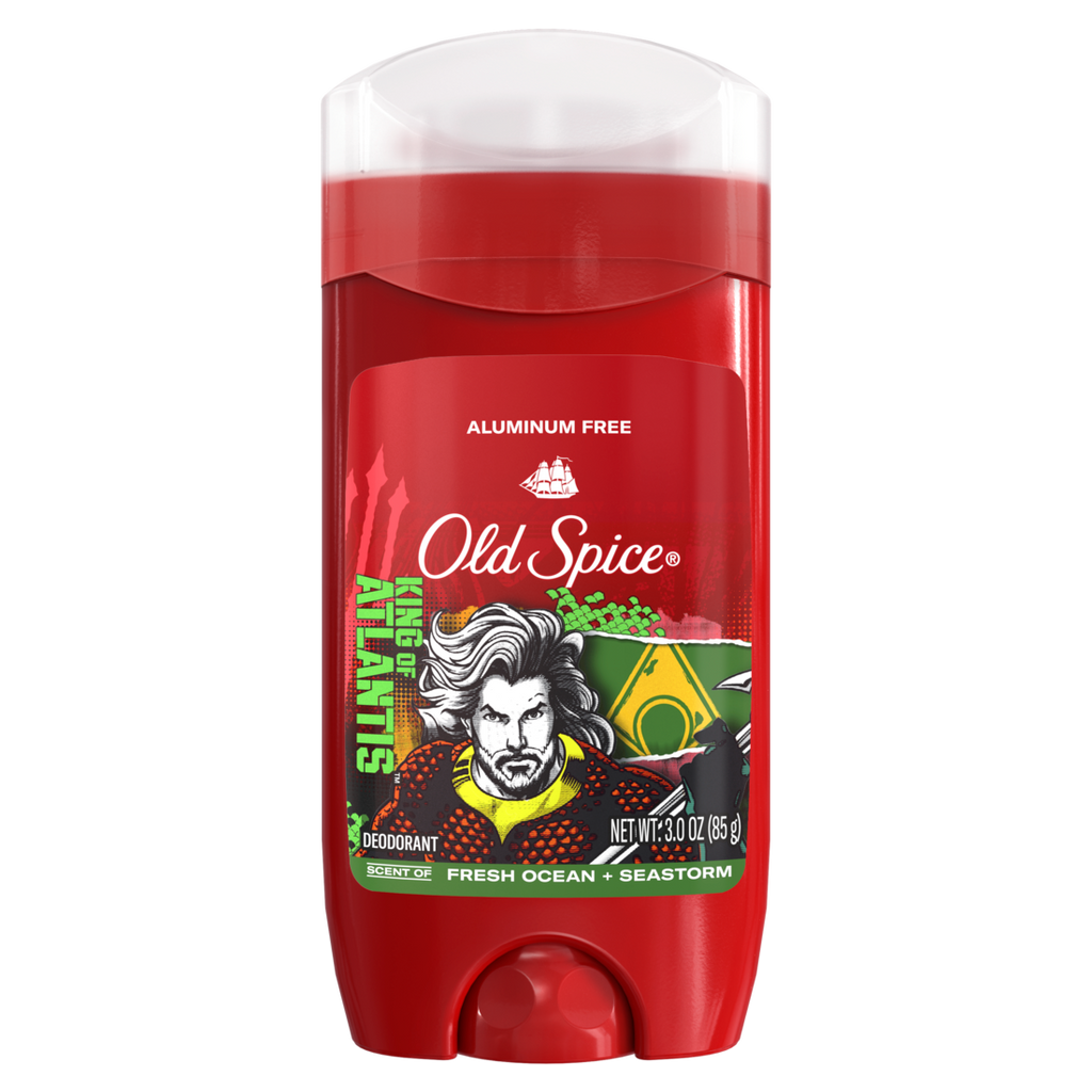 Old Spice Aluminum Free Deodorant For Men 24/7 Freshness Long Lasting Odor Protection Smell Like A Hero Aquaman Fresh Ocean And Seastorm Scent - 3oz/12pk