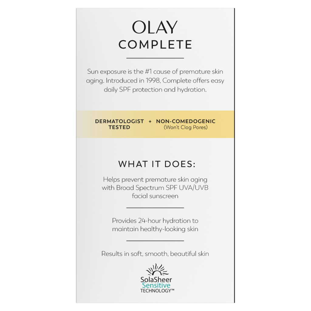 Olay Complete Lotion Moisturizer With SPF15 Sensitive - 6oz/12pk