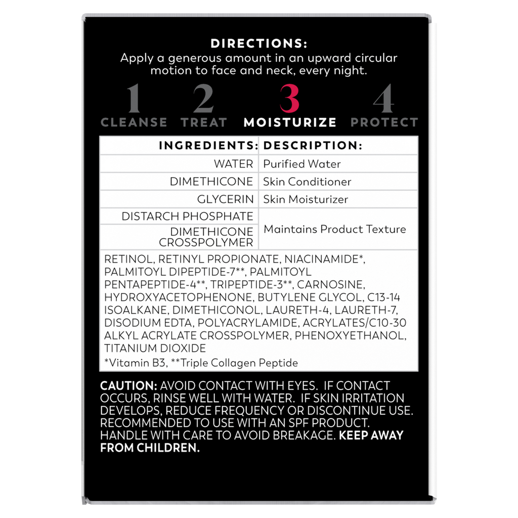 Olay Regenerist Retinol 24 Night Cream For Women Anti-Aging Moisturizer Fragrance-Free Non-Greasy Anti-Wrinkle Hydrating Skin Care With Triple Collagen Peptide - 1.7oz/12pk