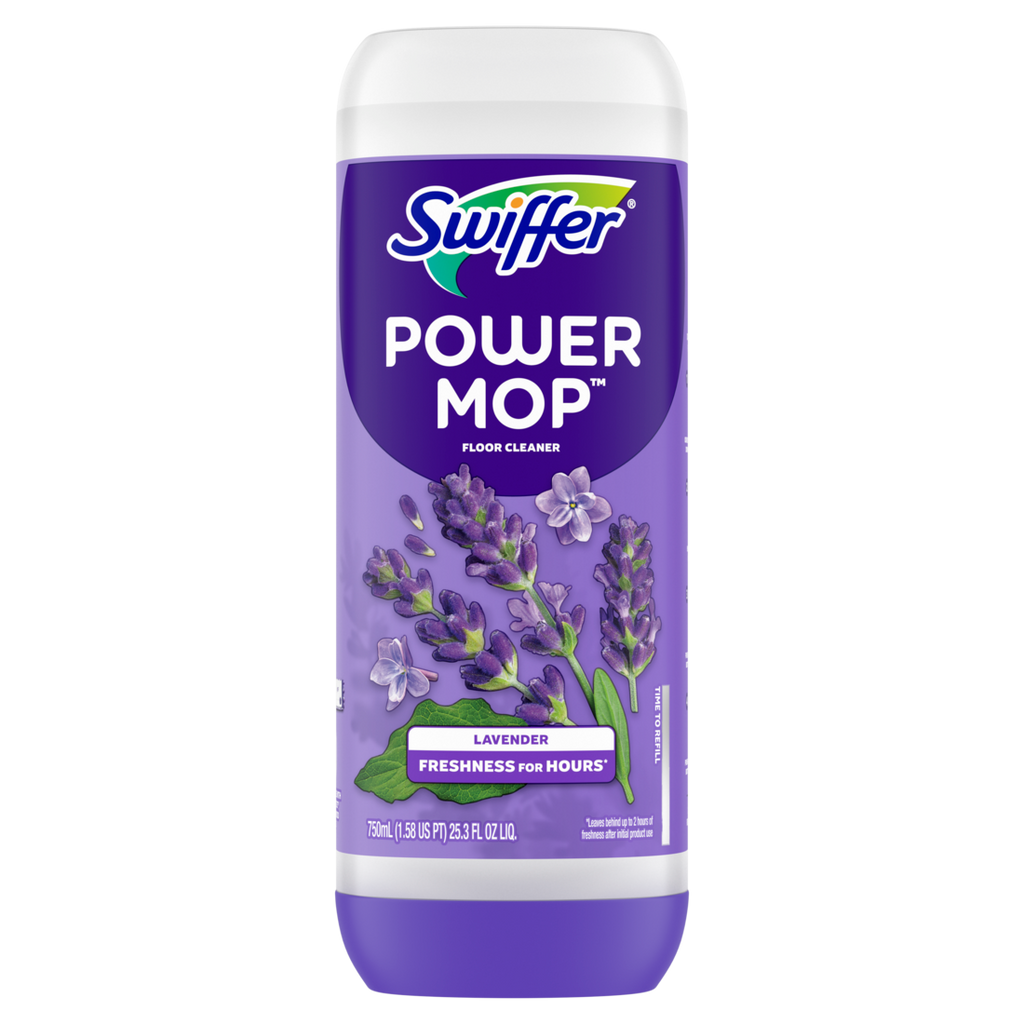 Swiffer Power Mop Refill Solution Tile Vinyl Laminate Wood Floor Cleaner Lavender - 25.3oz/6pk