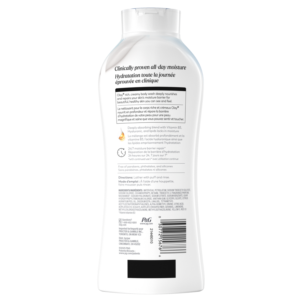 Olay Ultra Moisture Body Wash For Extra Dry Skin Vitamin B3 And Hyaluronic Blend - 22oz/4pk