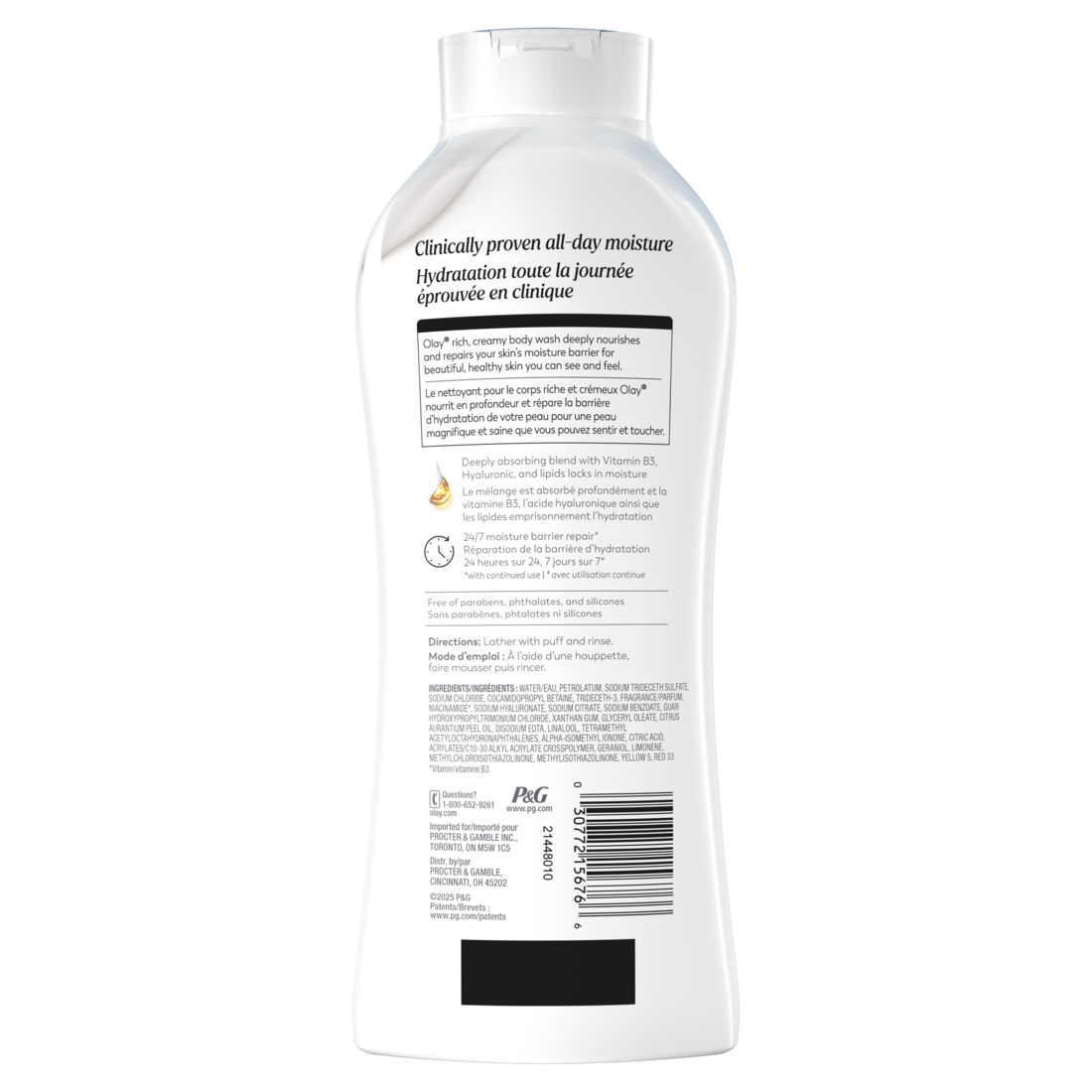 Olay Ultra Moisture Body Wash For Extra Dry Skin Vitamin B3 And Hyaluronic Blend - 22oz/4pk