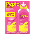 Pepto Bismol Liquid Upset Stomach Relief Nausea Relief Heartburn Relief Indigestion Relief Anti Diarrhea Medication For Adults - 5 Symptom Fast Relief (Packaging May Vary) - (2x12)oz/3pk