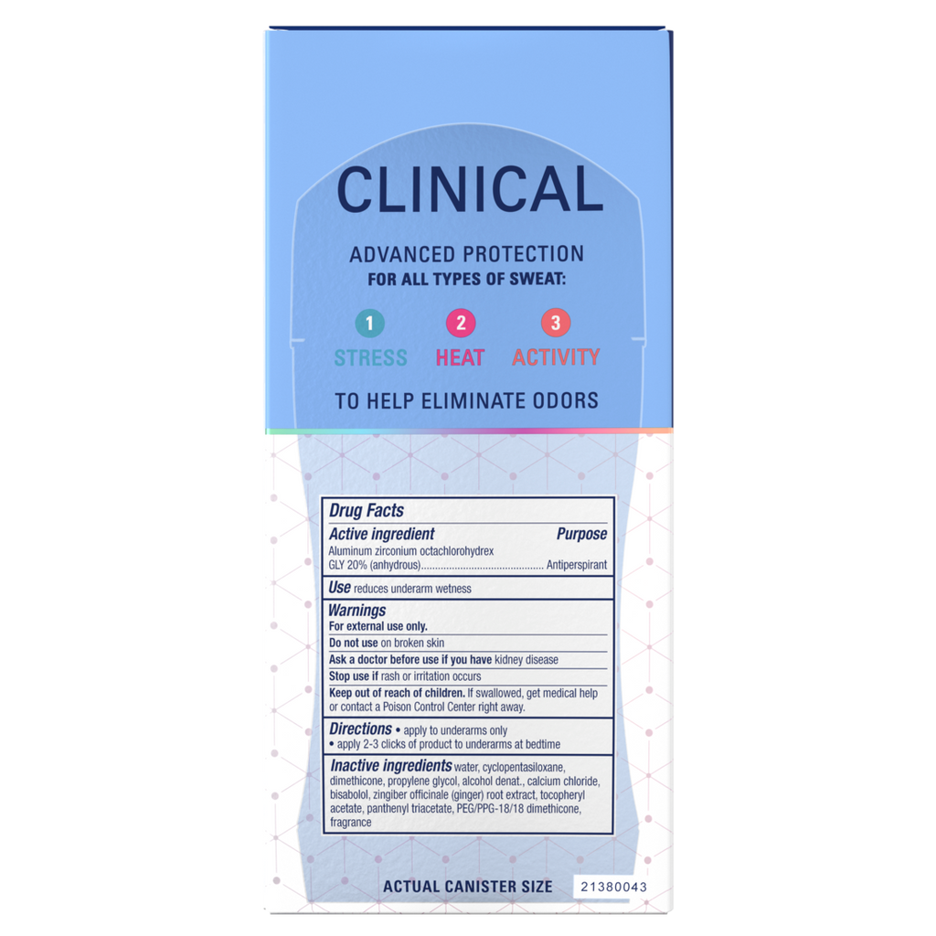 Secret Clinical Antiperspirant Deodorant For Women 100Hr Sweat & Odor Protection Pro-Hyaluronic Acid Clear Gel Clean Lavender - 2.6oz/12pk