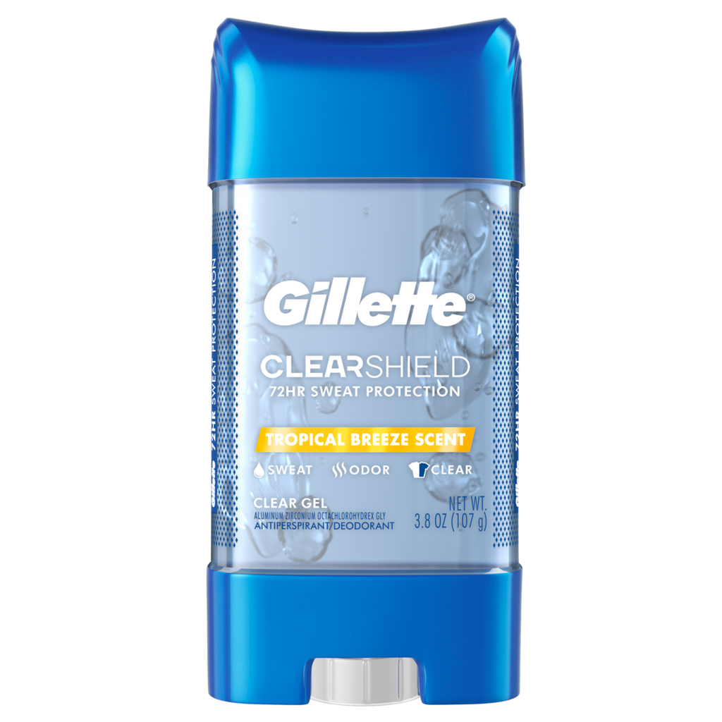 Gillette Clear Gel Antiperspirant And Deodorant For Men Tropical Breeze Scent - 3.8oz/12pk