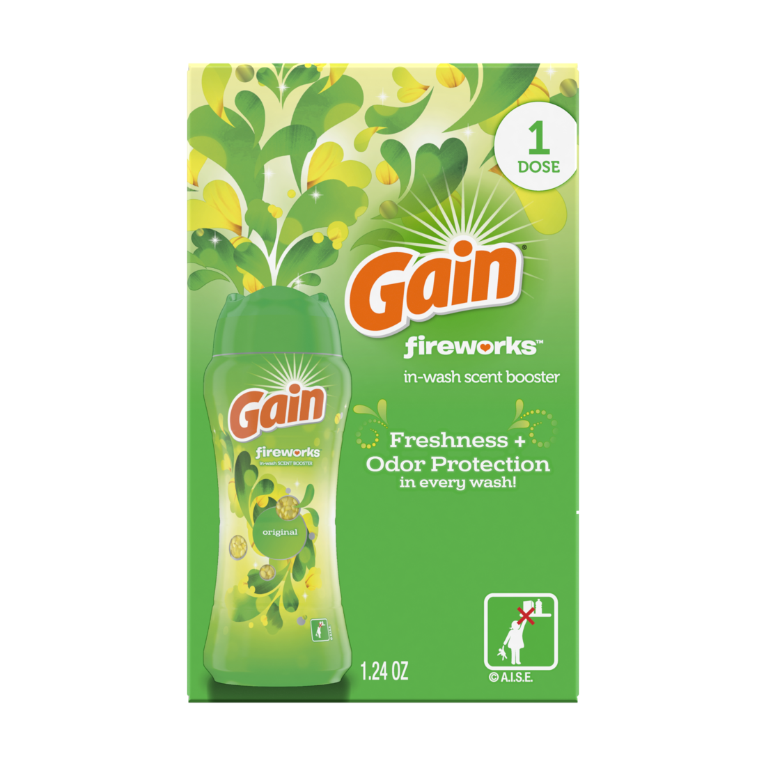 Gain Fireworks In-Wash Scent Booster Beads Original Scent 1 Use - 1ct/24pk