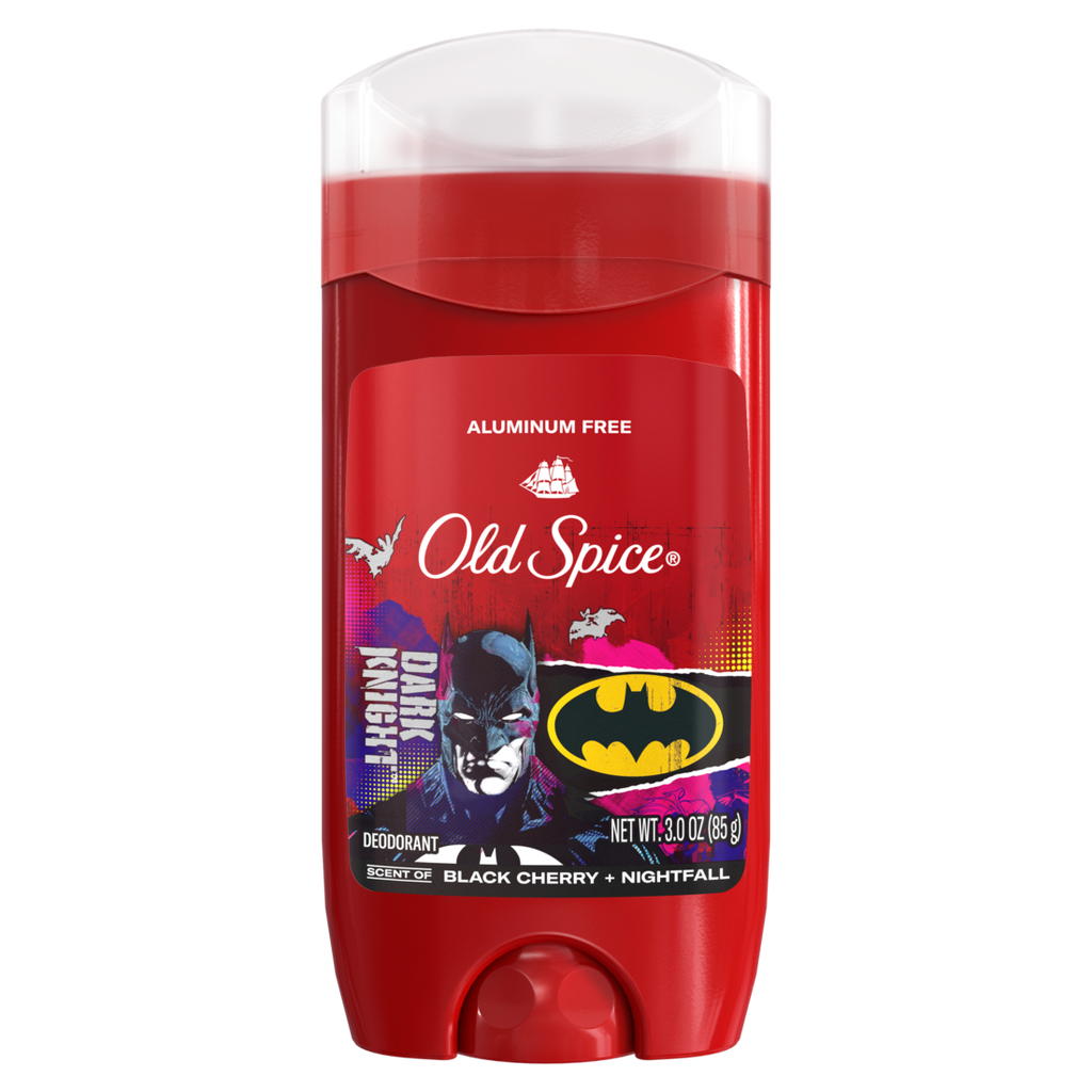 Old Spice Aluminum Free Deodorant For Men 24/7 Freshness Long Lasting Odor Protection Smell Like A Hero Batman Black Cherry And Nightfall Scent - 3oz/12pk