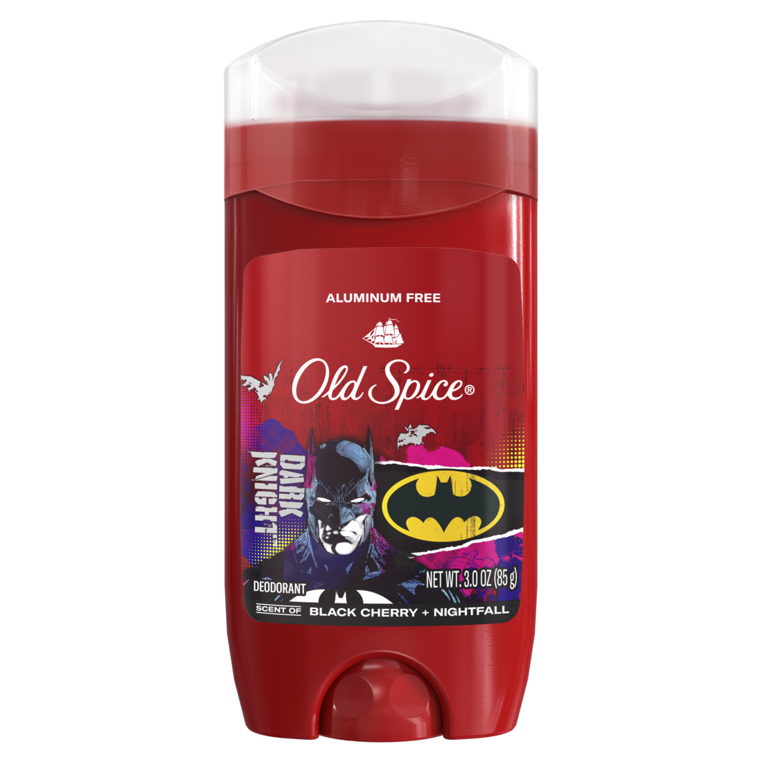 Old Spice Aluminum Free Deodorant For Men 24/7 Freshness Long Lasting Odor Protection Smell Like A Hero Batman Black Cherry And Nightfall Scent - 3oz/12pk