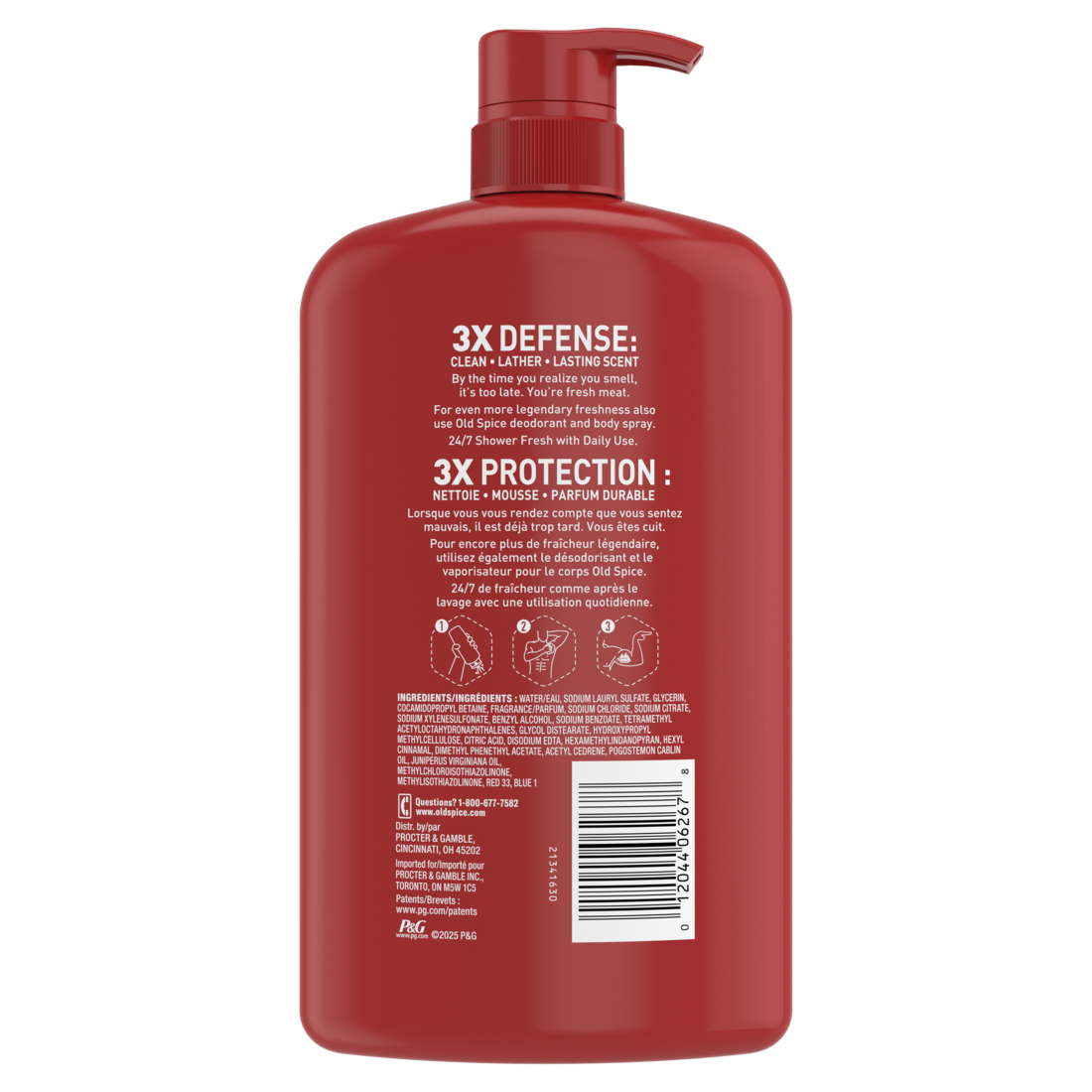 Old Spice Cleansing Body Wash For Men 24/7 Shower Clean With Lasting Scent 2-in-1 Face And Body Wash Rich Lather Raptorstrike Dark Berry Scent - 33.4oz/4pk