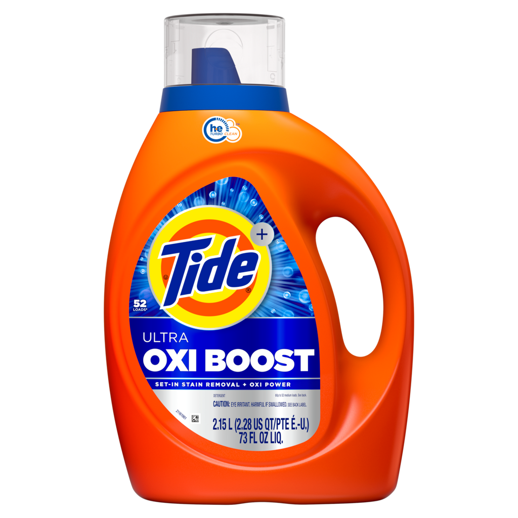 Tide Ultra Oxi Boost Liquid Laundry Detergent 52 Loads Advanced Stain Remover Laundry Detergent Liquid With Extra Oxi Power - 73oz/4pk