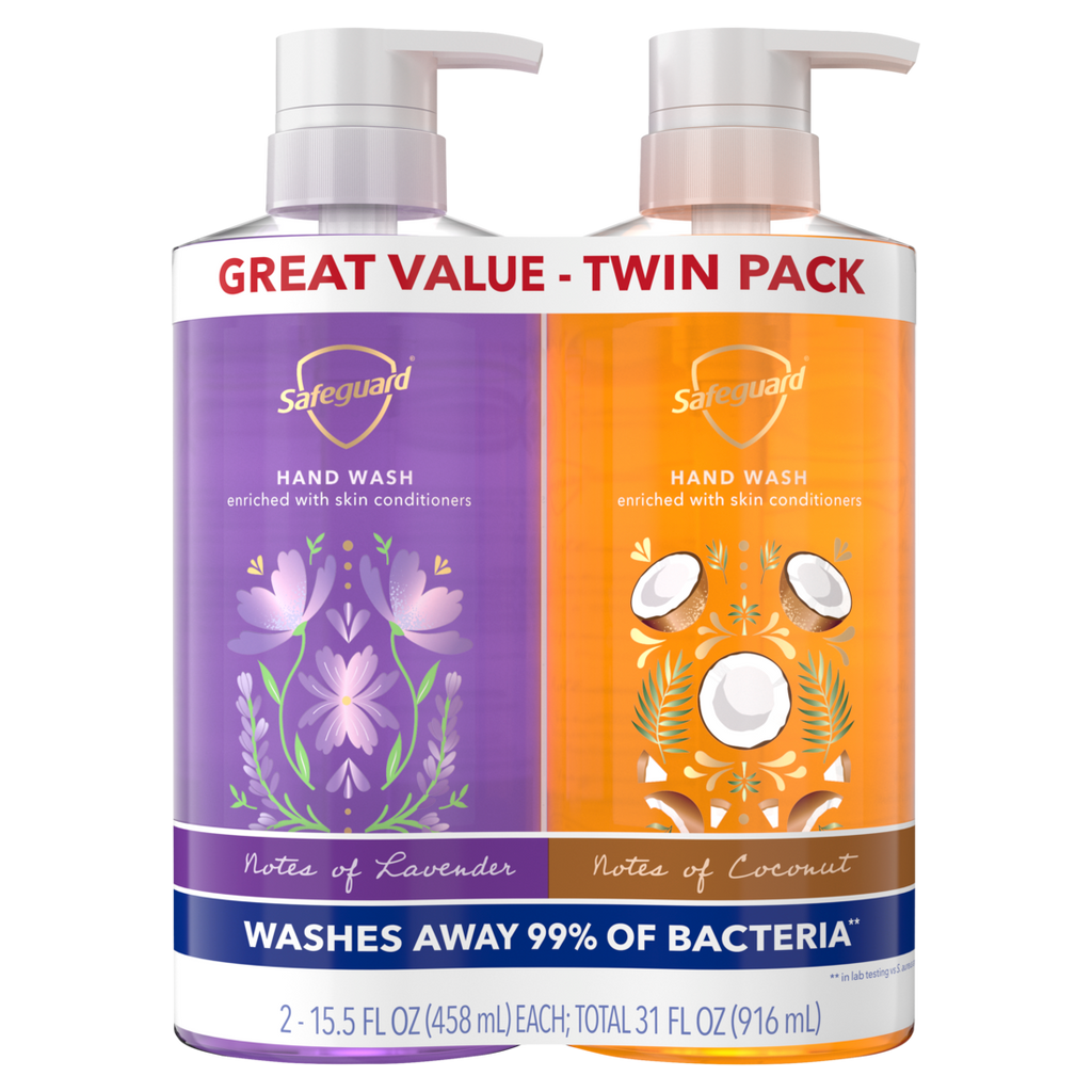 Safeguard Hand Soap Notes Of Coconut And Notes Of Lavender - (2x15.5)oz/4pk