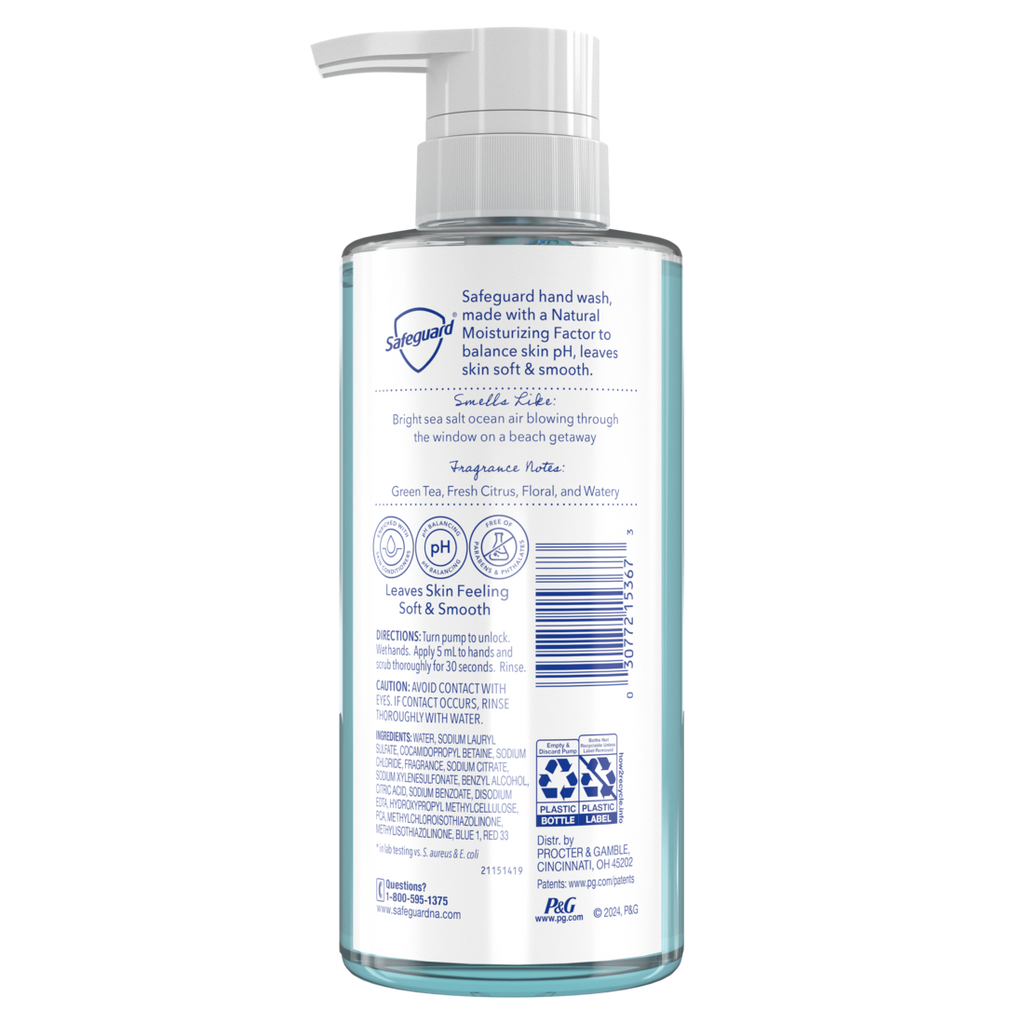 Safeguard Hand Soap Ocean Breeze - 10.1oz/4pk