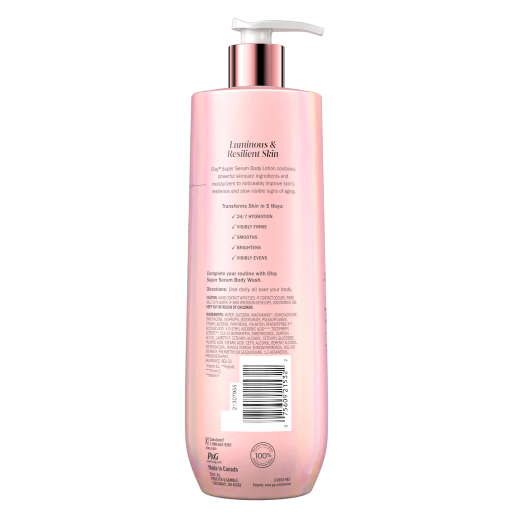 Olay Super Serum Body Lotion Moisturizing Body Lotion For Dry Skin With Super Serum Complex To Slow Visible Signs Of Aging - 18.5oz/6pk