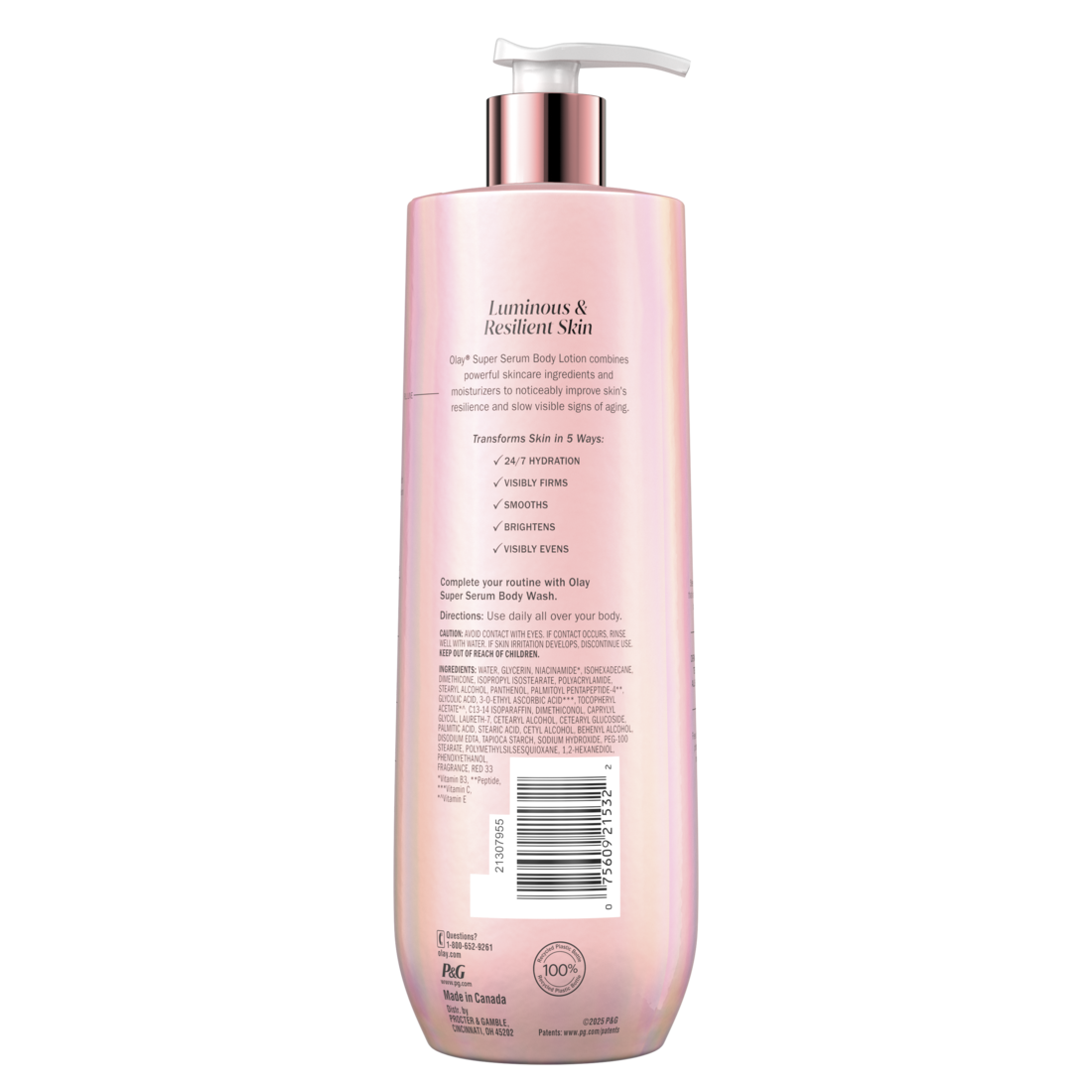 Olay Super Serum Body Lotion Moisturizing Body Lotion For Dry Skin With Super Serum Complex To Slow Visible Signs Of Aging - 18.5oz/6pk
