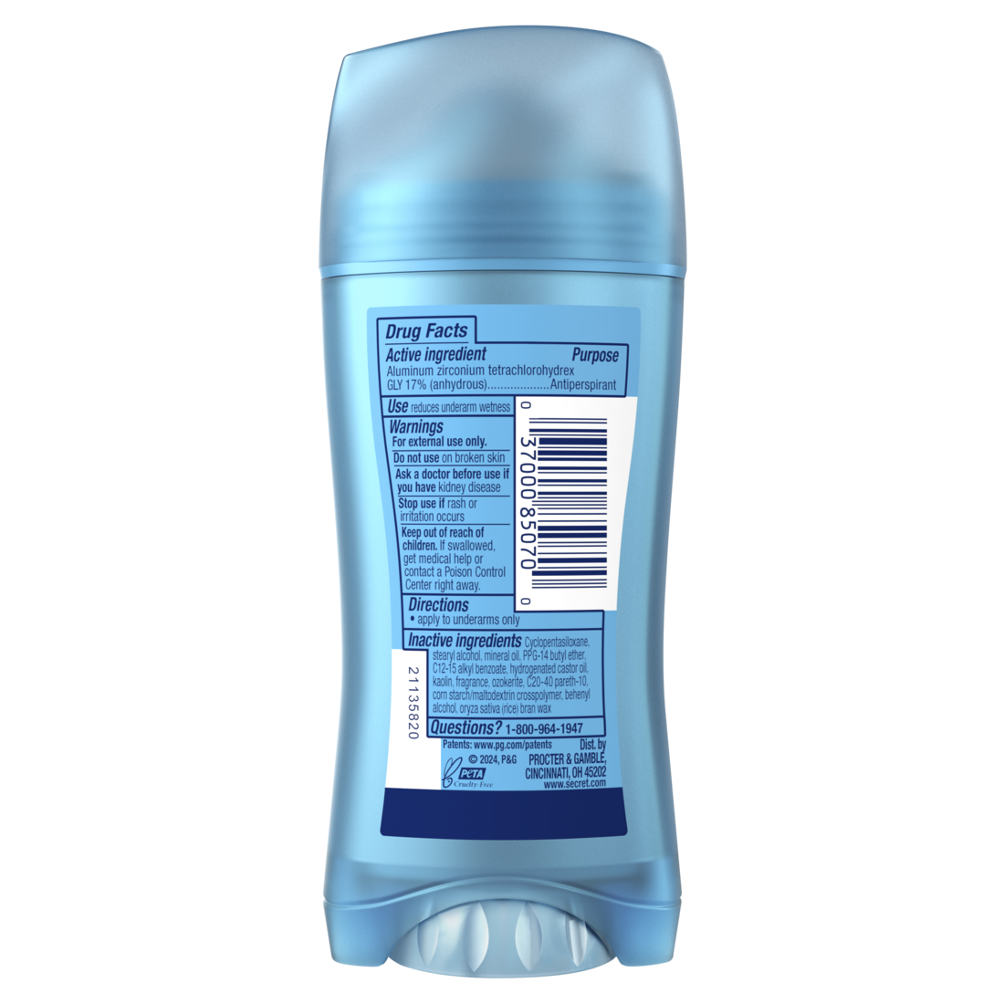Secret Fresh Invisible Solid Antiperspirant And Deodorant For Women Nectarine - 2.6oz/12pk