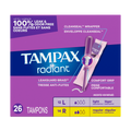 Tampax Radiant Tampons Multipack With Leakguard Braid Light/Regular Absorbency Unscented - 26ct/6pk