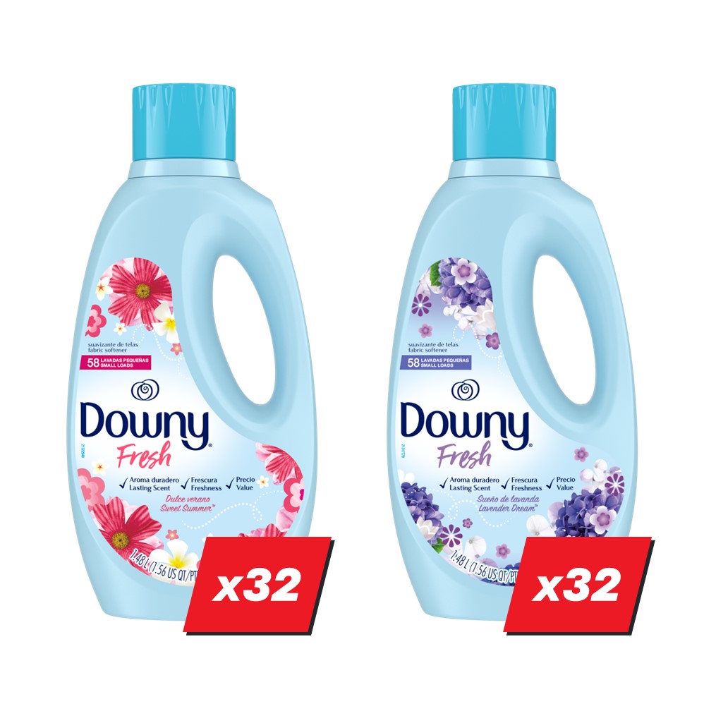 Downy Liquid Fabric Softener Display (32x50oz Sweet Summer; 32x50oz Lavender Dream) - 50oz/64pk