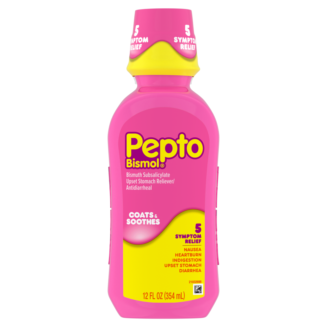 Pepto Bismol Liquid For Nausea Heartburn Indigestion Upset Stomach And Diarrhea - Fast Relief For 5 Symptoms Original Flavor (Packaging May Vary) - 12oz/12pk