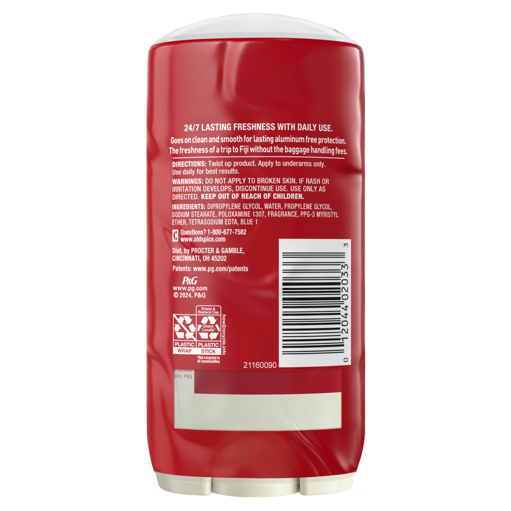 Old Spice Men's Aluminum Free Deodorantfiji With Palm Tree 24/7 Lasting Freshness Twin Pack - (2x3.0)oz/6pk