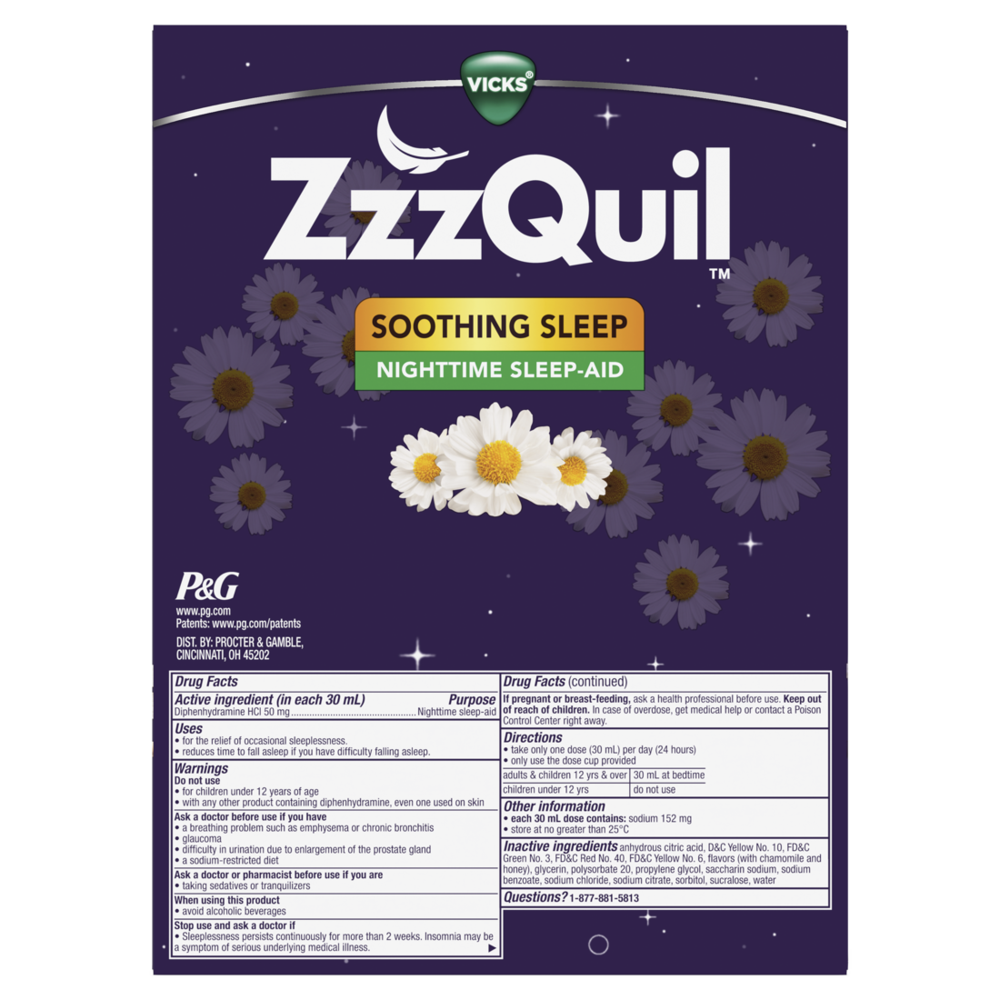 Zzzquil Liquid Sleep Aid Soothing Sleep Diphenhydramine 50Mg Hcl Chamomile Honey Flavored Nighttime Sleep Aid Liquid Sleep Aids For Adults 2 Pack - (2x12)oz/3pk