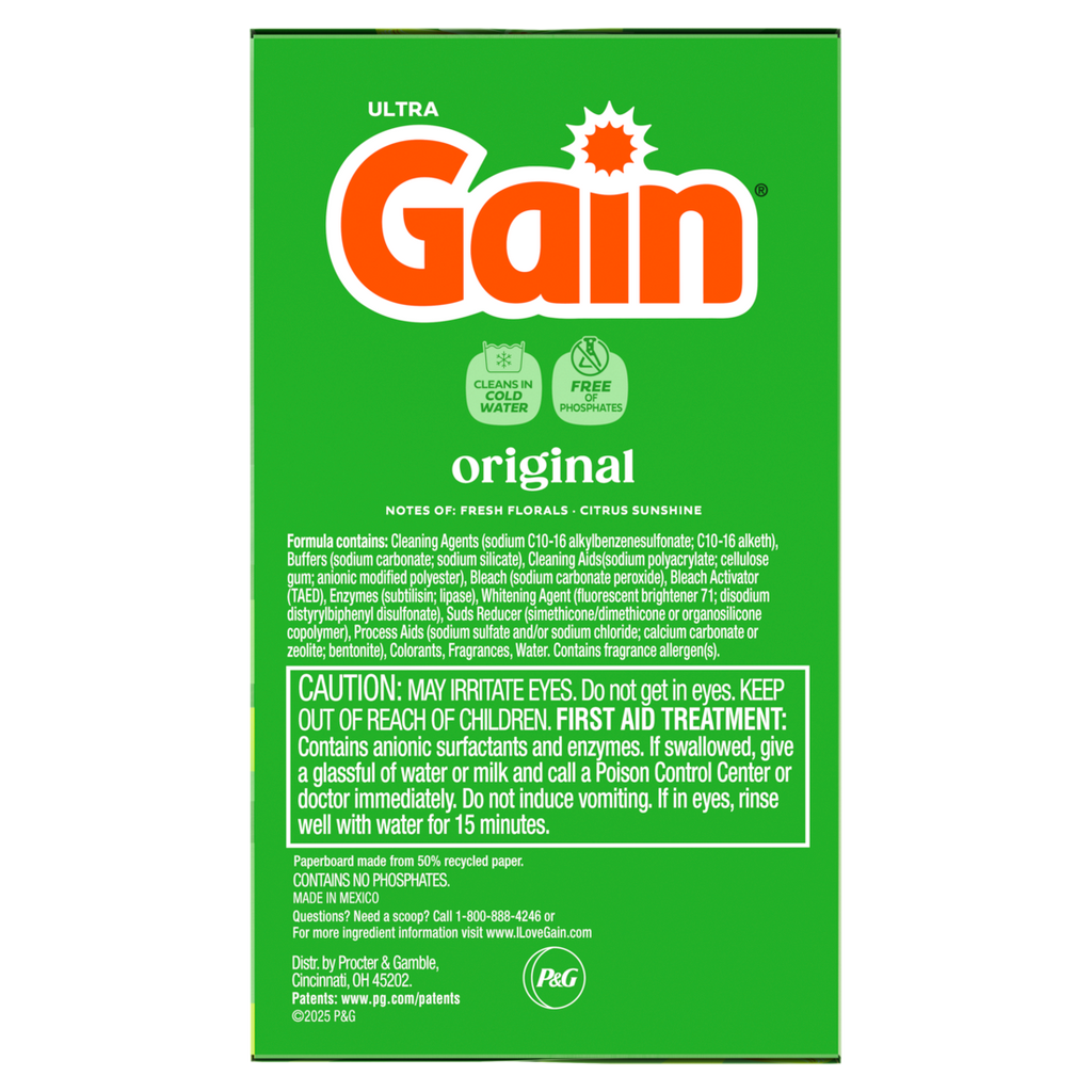 Gain Powder Laundry Detergent Original Scent 113 Loads - 104oz/2pk
