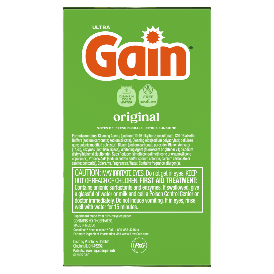 Gain Powder Laundry Detergent Original Scent 113 Loads - 104oz/2pk