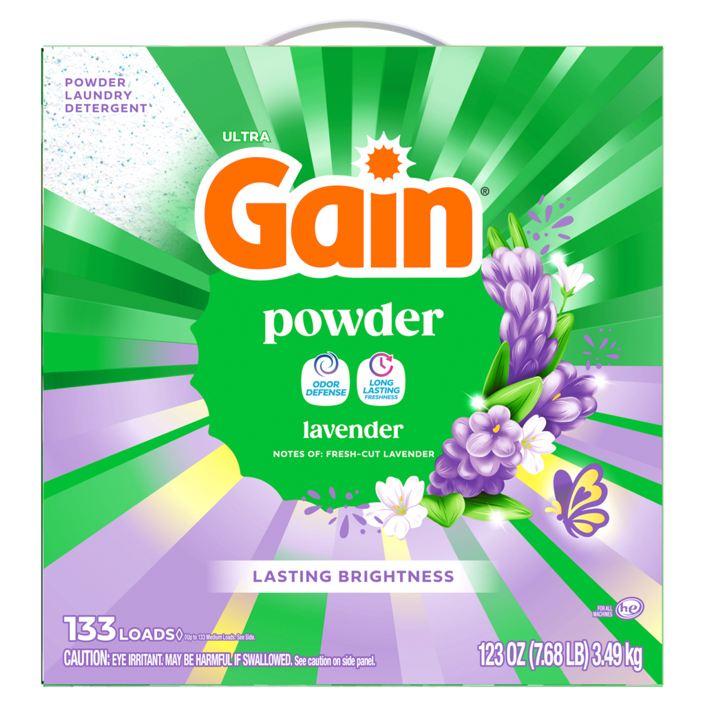 Gain Powder Laundry Detergent Lavender Scent 133 Loads - 123oz/2pk