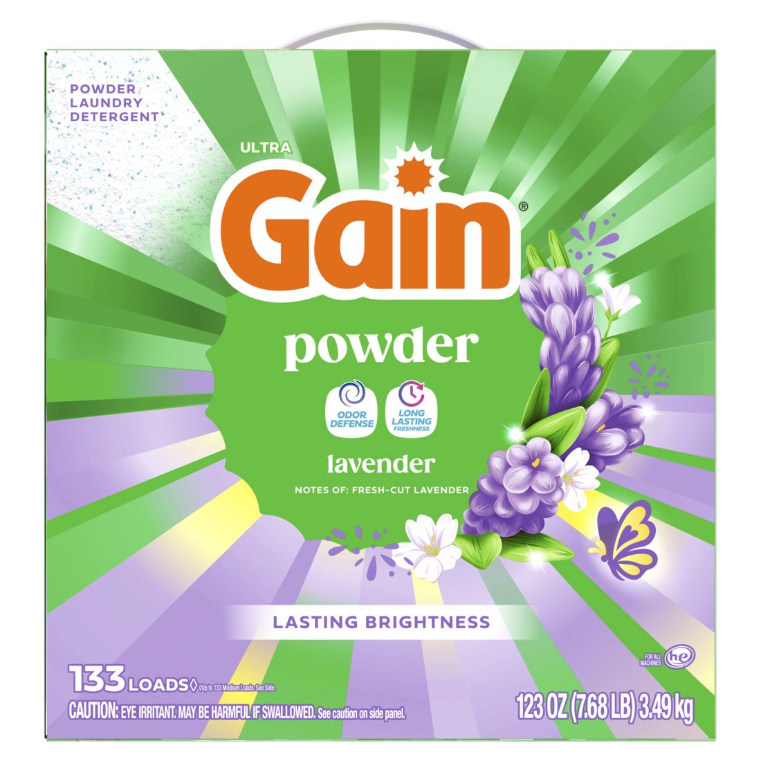 Gain Powder Laundry Detergent Lavender Scent 133 Loads - 123oz/2pk