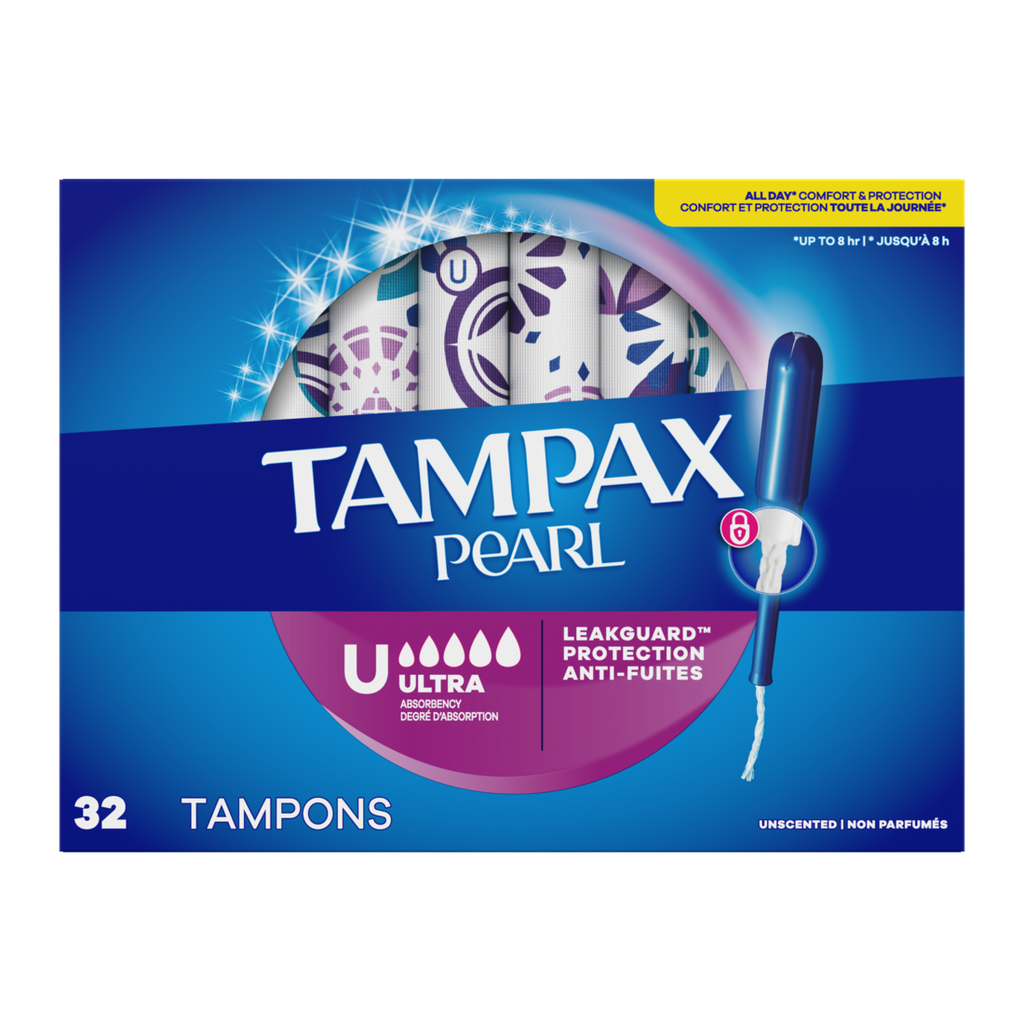 Tampax Pearl Tampons With Leakguard Braid Ultra Absorbency Unscented - 32ct/8pk