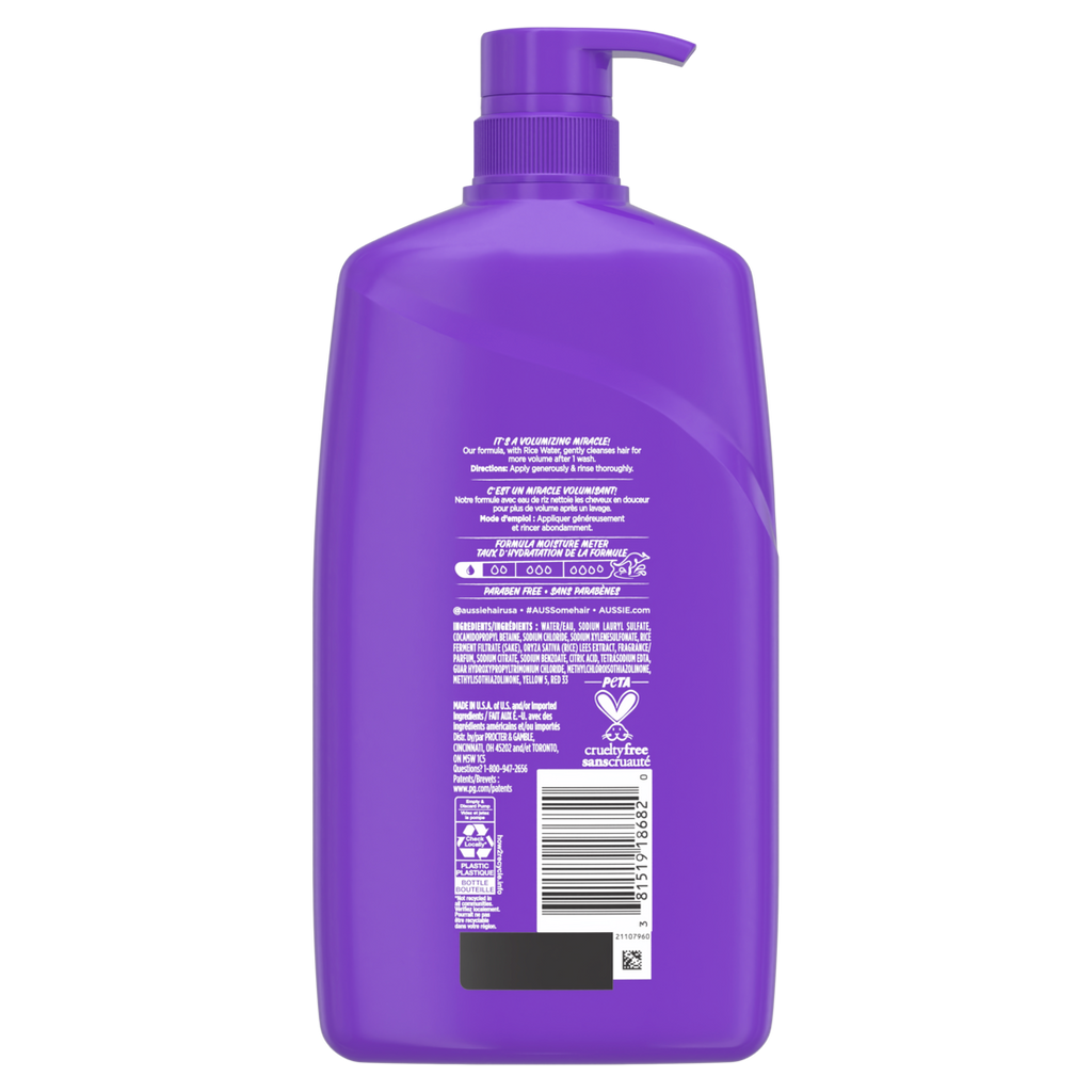 Aussie Miracle Volume Shampoo To Add Body Paraben-Free Volumizing - 26.2oz/4pk